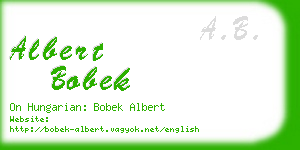 albert bobek business card